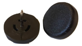 Glijnagel kunststof, 25mm, zwart