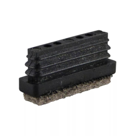 Inslagdop, rechthoek, 30x20mm met thermisch gelaste viltlaag