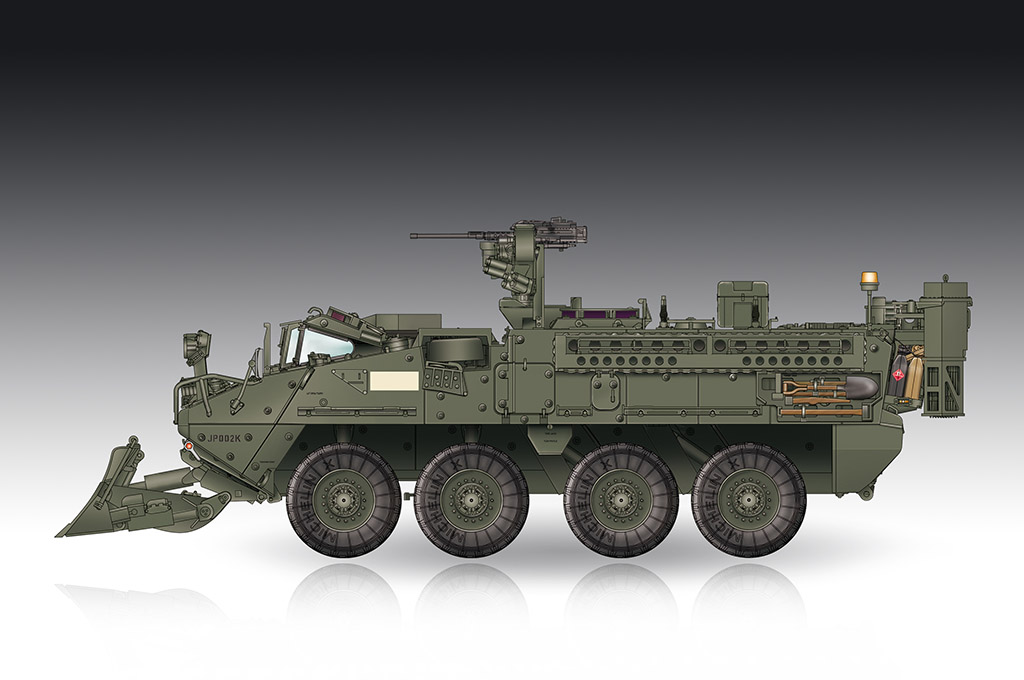 Trumpeter 7456 M1132 Stryker Engineer Squad Vehicle w/SOB