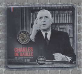 Frankrijk 2 euromunt CC 2020 "50e Sterfdag van Generaal de Gaulle", in blister