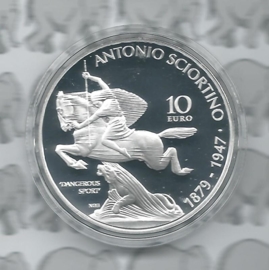 Malta 10 euromunt 2016 "Antonio Sciortino". Proof, zilver in doosje met certificaat X