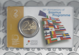 Italië 2 euromunt CC 2022 (32e) "35 jaar Erasmus programma" in coincard