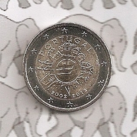 Portugal 2 eurocoin CC 2012 "10 jaar euro"