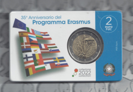 Italië 2 euromunt CC 2022 (32e) "35 jaar Erasmus programma" in coincard