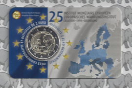 België 2 euromunt CC 2019 "25 Jaar Europees Monetair Instituut (EMI)" in coincard Franse versie