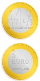 Slovenia 3 eurocoin 2013 "300-jarige bestaan van de grote opstand Tolmin"