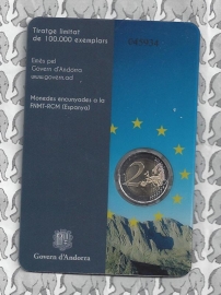 Andorra 2 euromunt CC 2014 (1e) "20 jaar sinds het toetreden tot de raad van de EU" in coincard