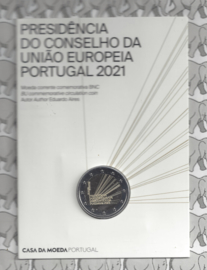 Portugal 2 euromunt CC 2021 (26e) "Voorzitter van de EU raad" BU in blister