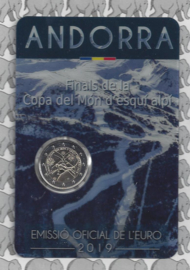 Andorra 2 euromunt CC 2019 (10e) "Wereld beker finale alpine skiën", in coincard