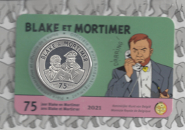 België 5 euromunt 2021 "75 jaar Blake en Mortimer", reliëf BU in coincard