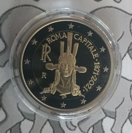 Italië 2 euromunt CC 2021 (28e) "Rome hoofdstad van Italië", proof in doosje met certificaat