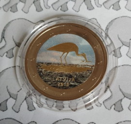 Letland 2 euromunt CC 2015 (3e) "zwarte ooievaar" (kleur 1)