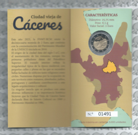 Spanje 2 euromunt CC 2023 (23e) "Oude Stad van Cáceres", proof in blister
