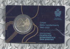 San Marino 2 euromunt 2022 (standaard) "Gendarmarie" in coincard