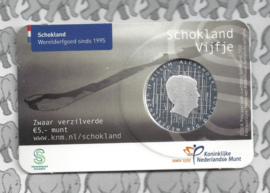 Nederland 5 euromunt 2018 (39e) "Schokland vijfje" (in coincard)