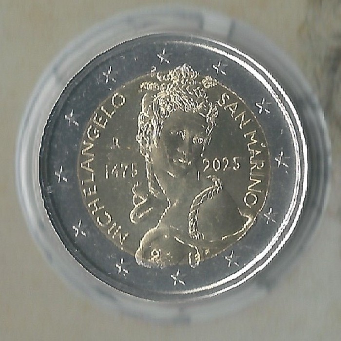 San Marino 2 euromunt CC 2025 (34e) "550e Verjaardag van Michelangelo" (in blister)