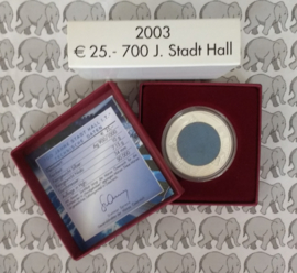 Oostenrijk 25 euromunt 2003 "700 jaar stad Hall" (Niob)