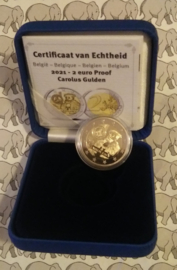 België 2 euromunt CC 2021 (27e) "500 Jaar na de introductie van zijn tweede muntserie door Karel V" proof in doosje