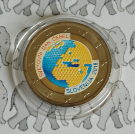 Slovenië 2 euromunt CC 2018 (13e) "Wereld bijendag" (kleur 2)
