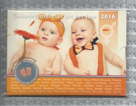 Nederland BU babyset 2016, met gekleurde penning