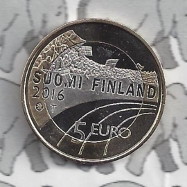 Finland 5 eurocoin 2016 (47e) "Sport, langlaufen"
