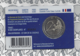 Frankrijk 2 euromunt CC 2022 (29e) "35 jaar Erasmus programma" in coincard