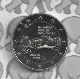 Malta 2 euromunt CC 2019 "Ta' Hagrat tempels" met Maltees muntteken (F)