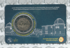 België 2 euromunt CC 2026 (37e) "50 Jaar Nationaal Geografisch Instituut en Sterrenwacht" in coincard Nederlandse versie