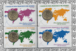 Vaticaan 4 x 50 eurocent 2019 in coincard met postzegel, nummer 26, 27, 28 en 29