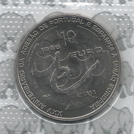 Portugal 10 euromunt 2011 "25 jaar sinds toetreding van Portugal en Spanje tot de Europese Unie"