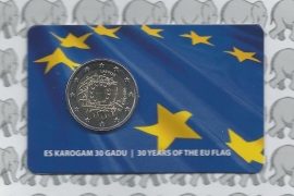 Latvia 2 eurocoin CC 2015 "30 jaar Europese vlag" (in coincard)