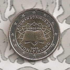 Finland 2 euromunt CC 2007 (5e) "Verdrag van Rome"