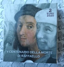 Vaticaan 2 euromunt CC 2020 "500e Sterfdag van Rafaël", proof in doosje met certificaat