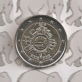 Belgium 2 eurocoin CC 2012 "10 jaar euro"