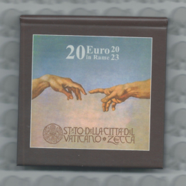 Vaticaan 20 euromunt 2023 "Michelangeo's creation of Adam" (koper in doosje)