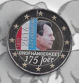 Luxemburg 2 euromunt CC 2014 (15e) "175e verjaardag van de onafhankelijkheid van het Groothertogdom Luxemburg"  (kleur 1)