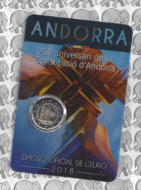Andorra 2 euromunt CC 2018 (8e) "25 jaar grondwet", in coincard