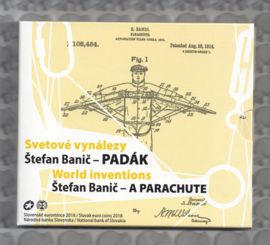 Slowakije BU set 2018 "World Inventions, Stefan Banic - A Parachute"