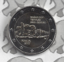 Malta 2 euromunt CC 2017 "Tempels van Hagar Qim" met Maltees muntteken (F).