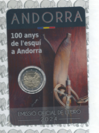Andorra 2 euromunt CC 2024 (21e) "100 Jaar Skiën in Andorra"