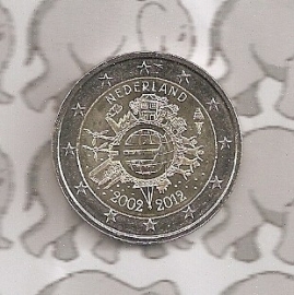 Netherlands 2 eurocoin CC 2012 "10 jaar euro"