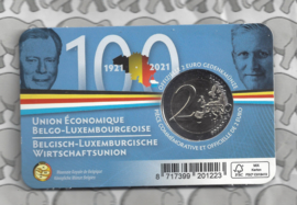 België 2 euromunt CC 2021 (26e) "100 jaar Belgisch-Luxemburgse Economische Unie" in coincard Nederlandse versie