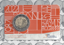 Nederland 2 euromunt CC 2022 "35 jaar Erasmus programma" in coincard.