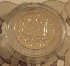 Cyprus 2 eurocoin CC 2015 "30 jaar Europese vlag", BU in capsule