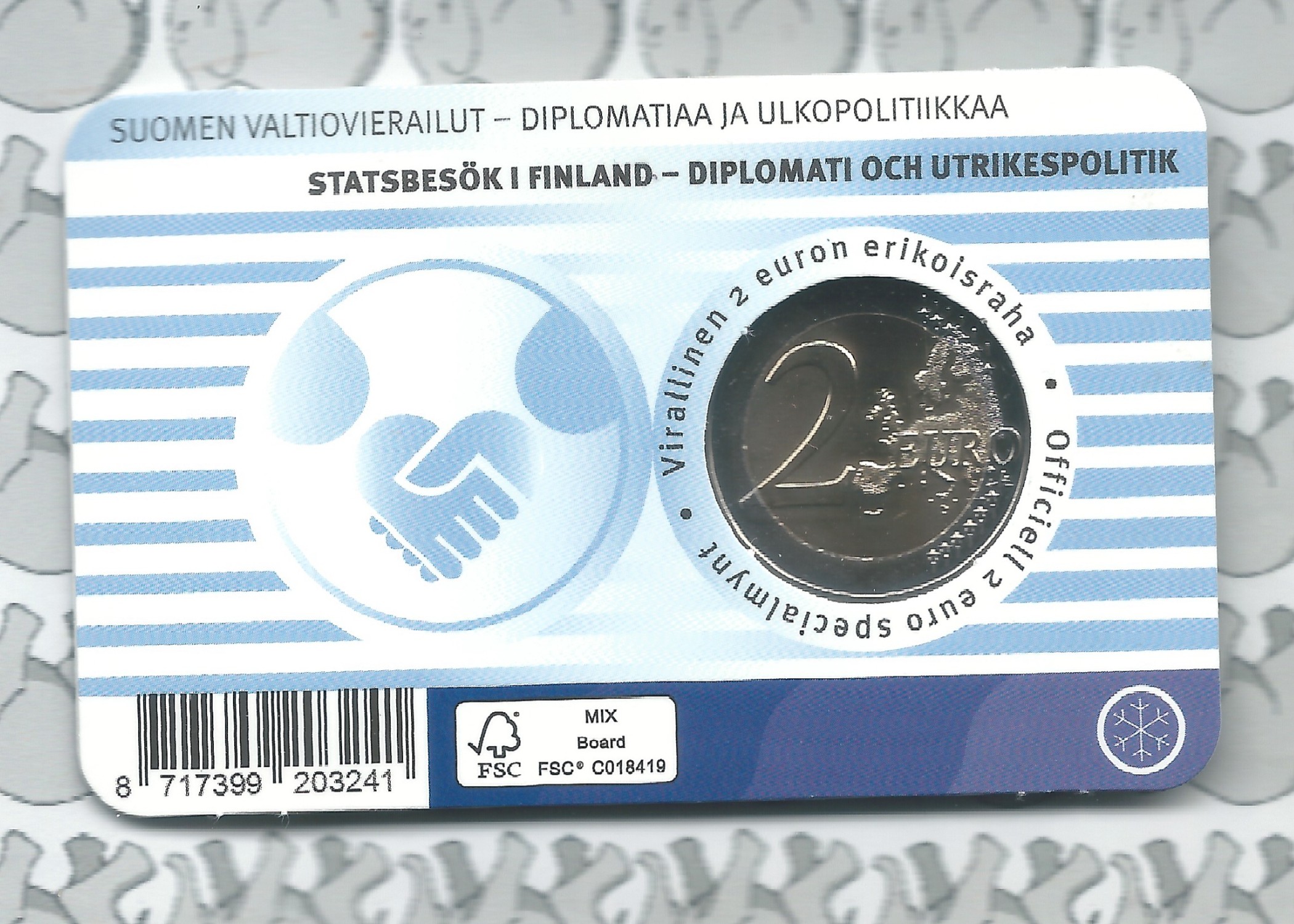Finland 2 euromunt CC 2025 (38e) "Staatsbezoek" in coincard Engelse versie