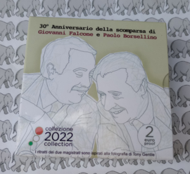 Italië 2 euromunt CC 2022 (31e) "30 jaar sinds de moord op de rechters Falcone en Borsellino", proof in doosje met certificaat