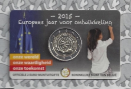 België 2 euromunt CC 2015 "Europees jaar voor ontwikkeling" in coincard Nederlandse versie