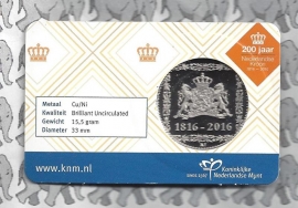 Nederland coincard 2016 (11e) "200 jaar Nederlandse Kroon" (penning)