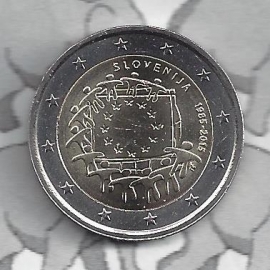 Slovenia 2 eurocoin CC 2015 "30 jaar Europese vlag"