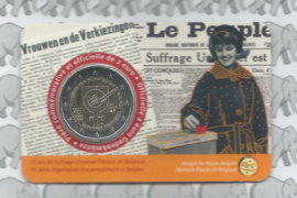 België 2 euromunt CC 2023 (31e) "75 Jaar Vrouwen Kiesrecht" in coincard Franse versie